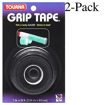 Tourna Grip Tape 1 inch x 30 feet - Black (2-Pack) Unique Sports GT-BK