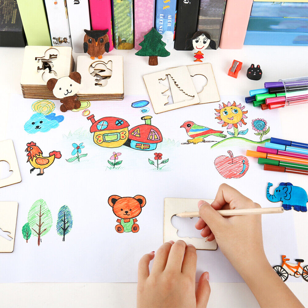 20Pcs Coloring Puzzle Arts Montessori Toy Drawing Stencils Kit Drawing Board Set Unbranded Does Not Apply - фотография #8