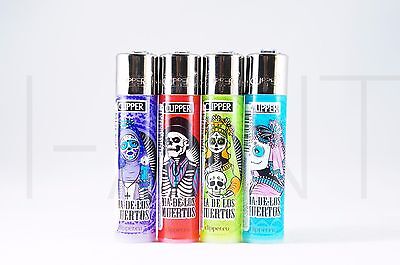 4 pcs New Refillable Clipper Full Size Lighters Zombies Design Без бренда