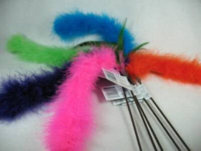 5 Cat Tail Marabou Feather wand toy toys kitten pole Free shipping Go Cat