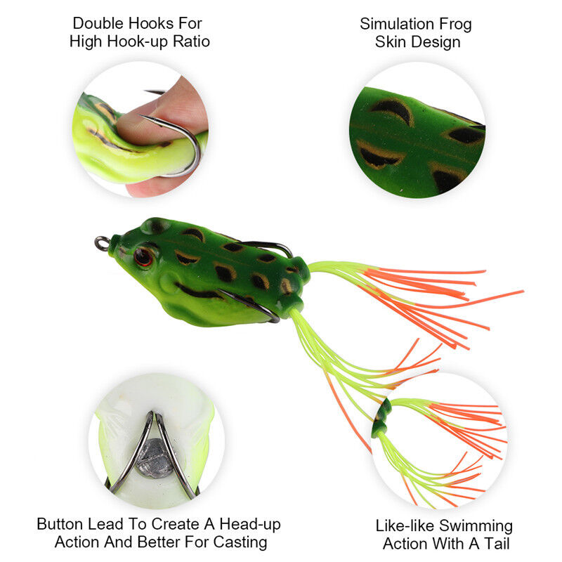 10pcs Frog Soft Lures 5.5cm 12.5g Topwater Bass Fishing lures lots Crankbaits Unbranded Z00350 - фотография #3