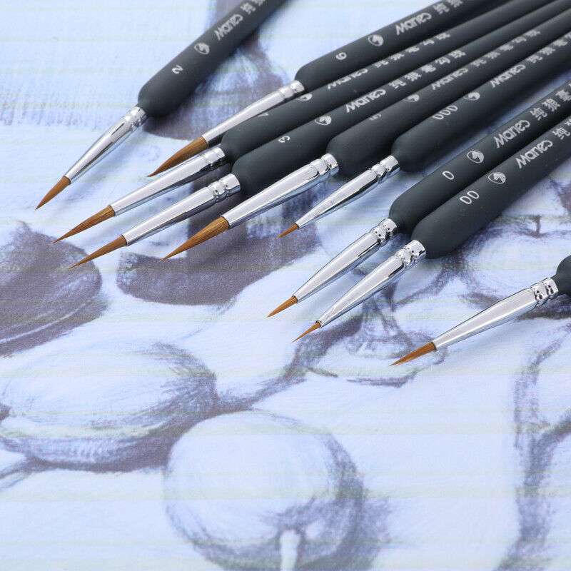 Fine Detail Paint Brush Set of 9pcs, Miniature Paint Brushes kit, Model Brush Unbranded Does Not Apply - фотография #11