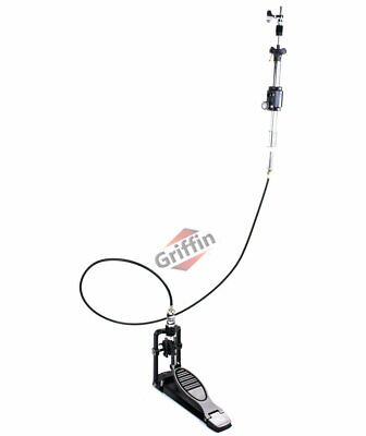 Remote Hi Hat Cymbal Stand - GRIFFIN Auxiliary Cable Foot Pedal Drum High HiHat Griffin MD-H40R
