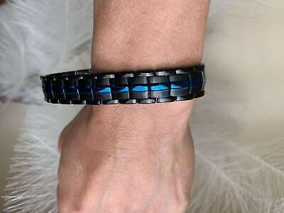 Blue Magnetic Bracelet Men Women Restore Balance Energy Power Joy Christmas Gift Unbranded - фотография #7