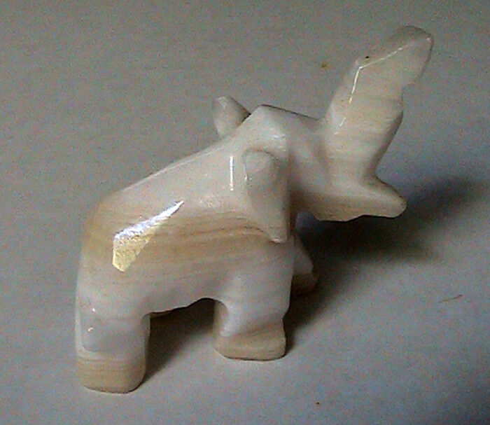 Vintage Small Onyx Stone Ellephant Nicely Sculpted & Detailed ExcCondition Без бренда