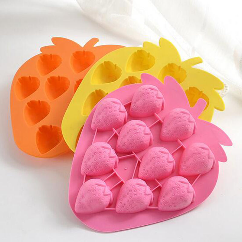 Set 3 Strawberry berry Mold silicone Ice cube Tray Chocolate Soap Candy Candle Unbranded Does Not Apply - фотография #2