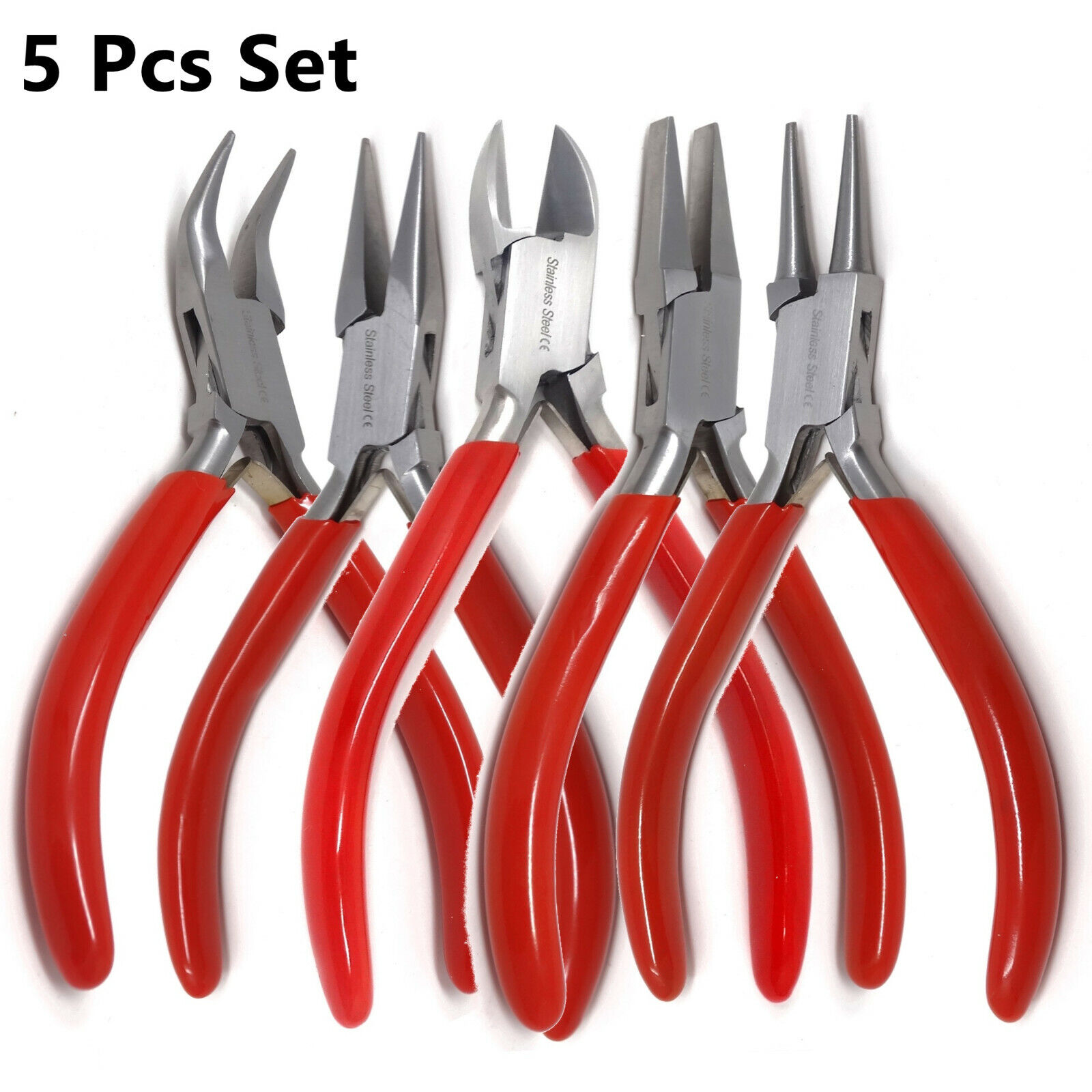 5pcs JEWELERS PLIERS SET JEWELRY MAKING BEADING WIRE WRAPPING HOBBY 5" PLIER US A2Z SCILAB Does Not Apply