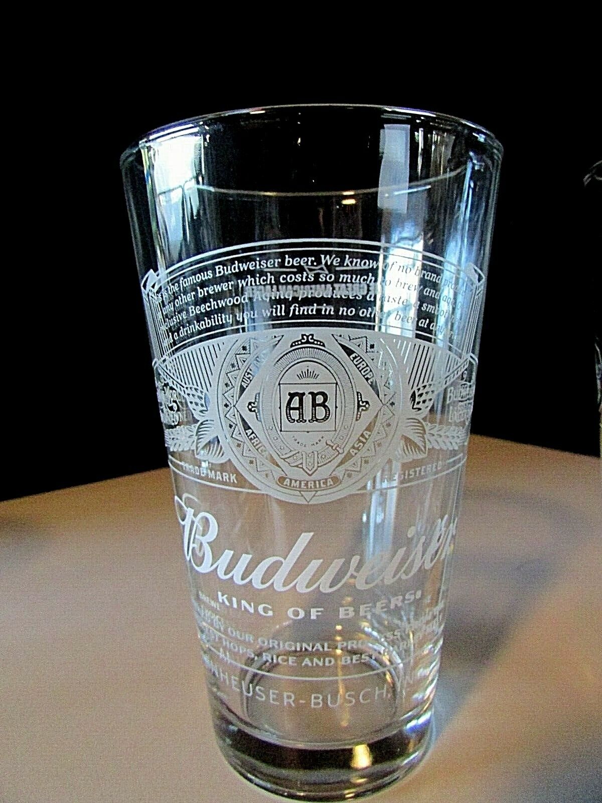 (2) NEW Budweiser American Lager Beer Pint Glass Man Cave Bar lot No Tap Budweiser - фотография #3