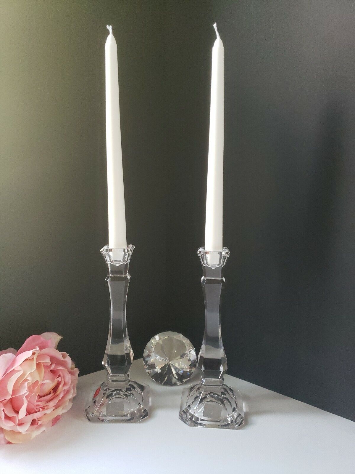 Mikasa - Pair of Lead Crystal Candle Holders  Made in Austria - NEW/DISPLAY ITEM Mikasa - фотография #7