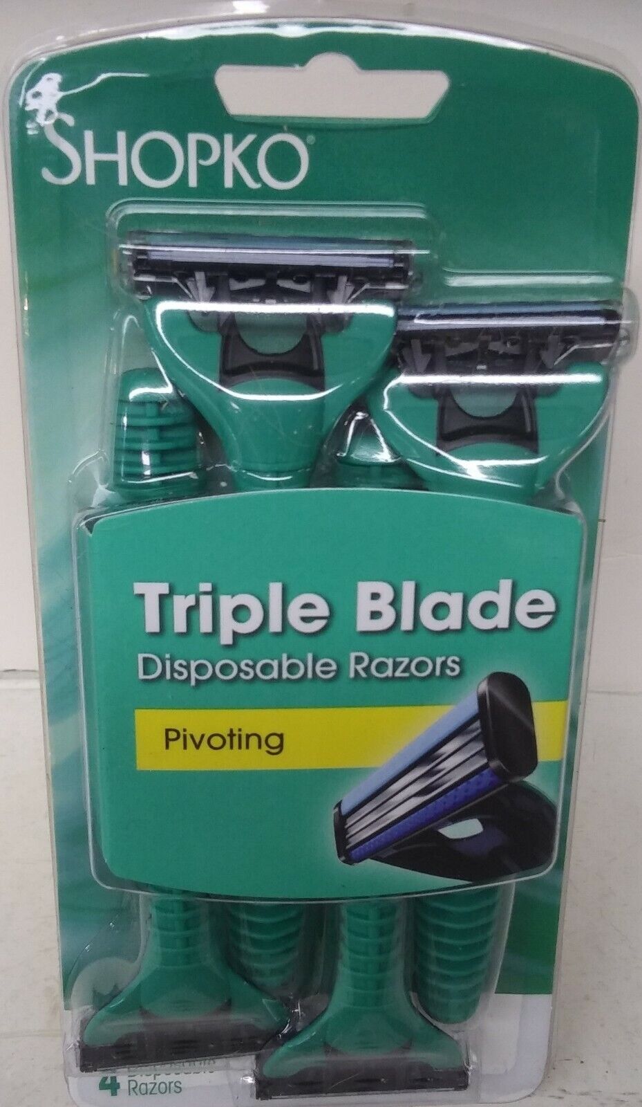 SHOPKO triple-BLADE green pivoting disposable razor Lot of 48................3A5 SHOPKO Does Not Apply - фотография #2