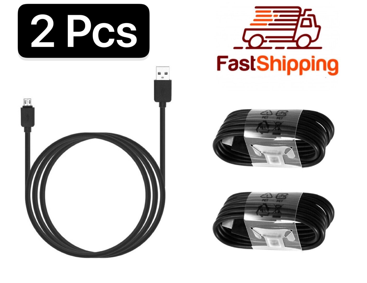 2 Pcs Micro USB Data Cable Cord Charger for Amazon Kindle Fire 2 HD 7 Tablet Bk Unbranded/Generic Not Applicable