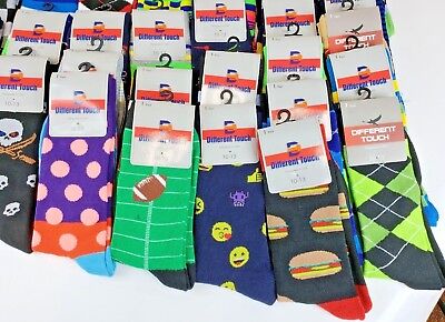 50 Pairs Wholesale Bulk Lot Men's  Assorted Designs Novelty Dress Crew Socks  Different Touch - фотография #5