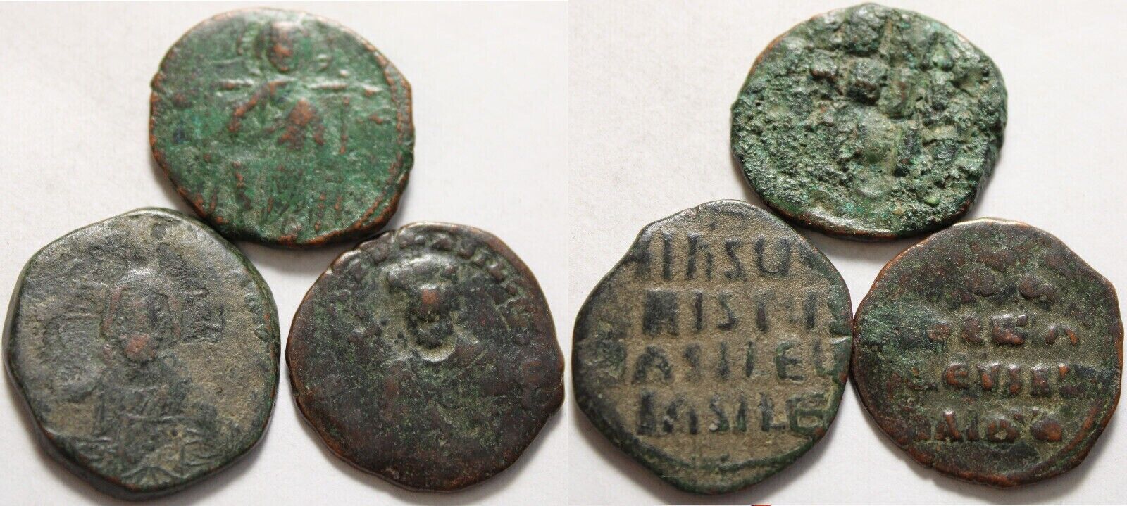 Lot 3 Genuine ancient BYZANTINE coins follis Constantine X/Nicephorus II Phocas Без бренда - фотография #3