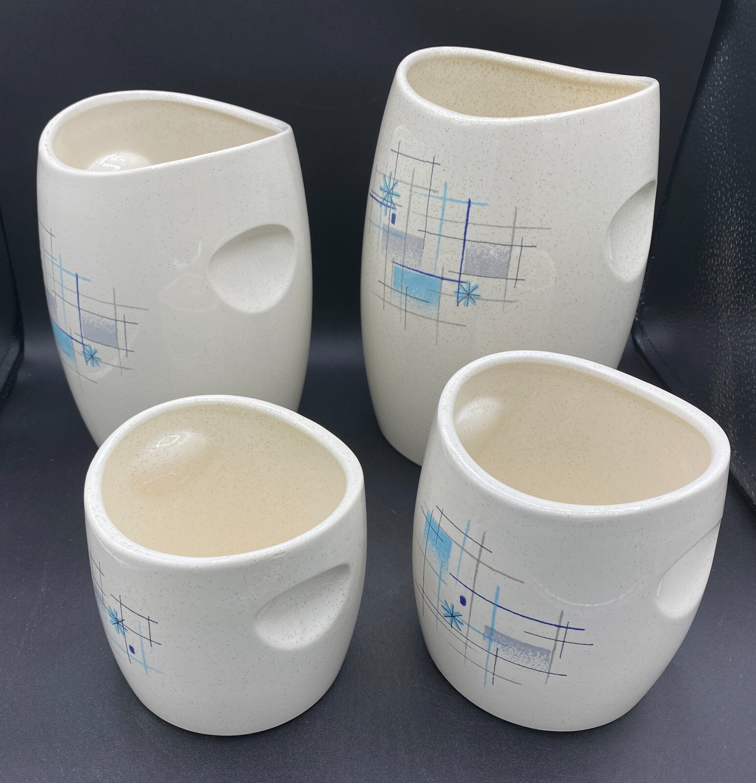 SET of 4 Franciscan Oasis Canisters w Lids - 1955-58 - Eclipse - Starburst Duet Franciscan Franciscan Starburst - фотография #6