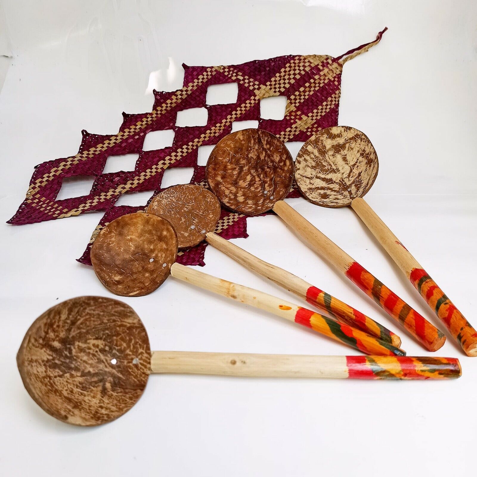 Handmade Coconut Shell Curry Spoons With Hanger 100% Eco Friendly Srilanka Eco Ceylon KW022