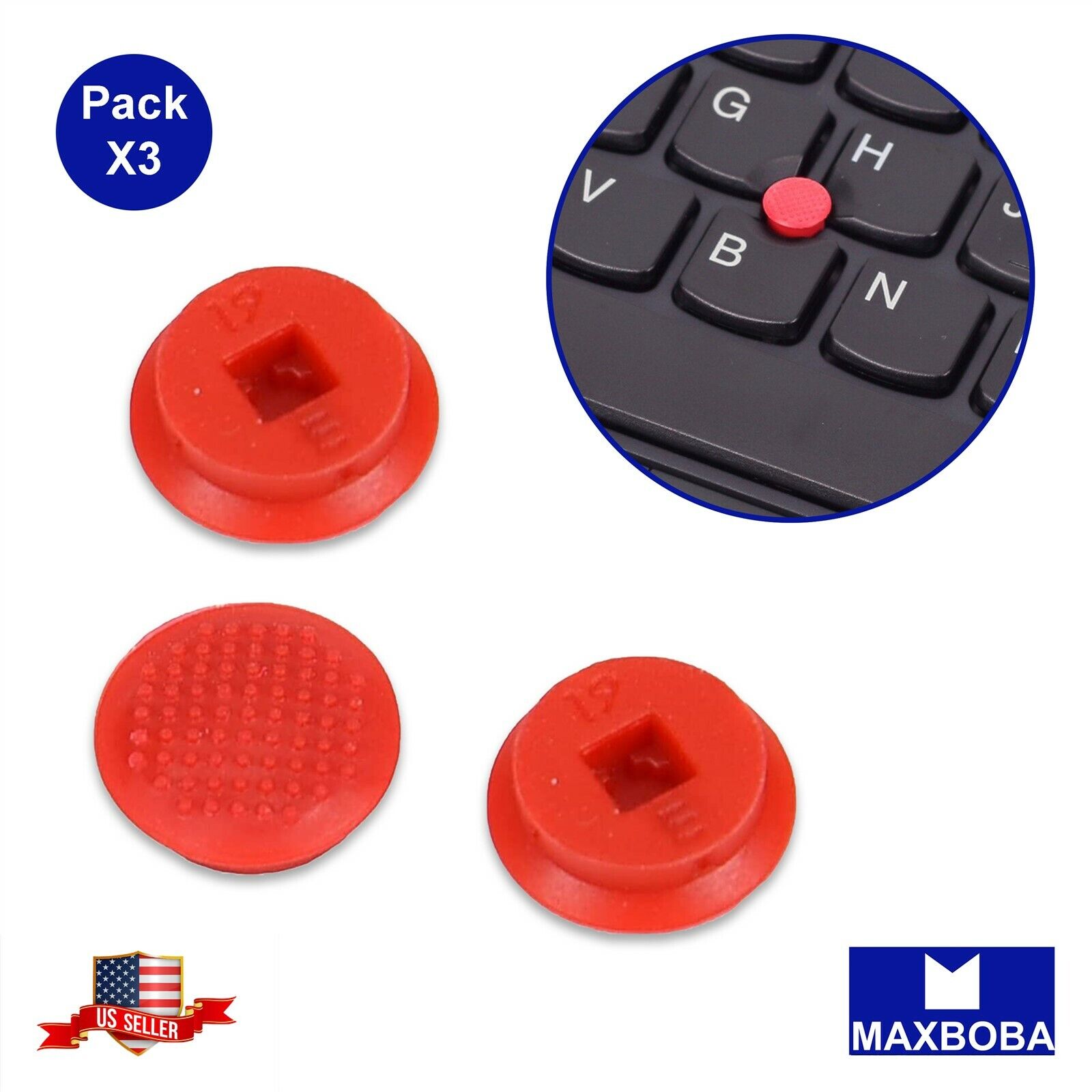 3 Pack Rubber Mouse Pointer Trackpoint Red Cap For Lenovo Thinkpad Laptop 2*2mm Generic TrackPoint