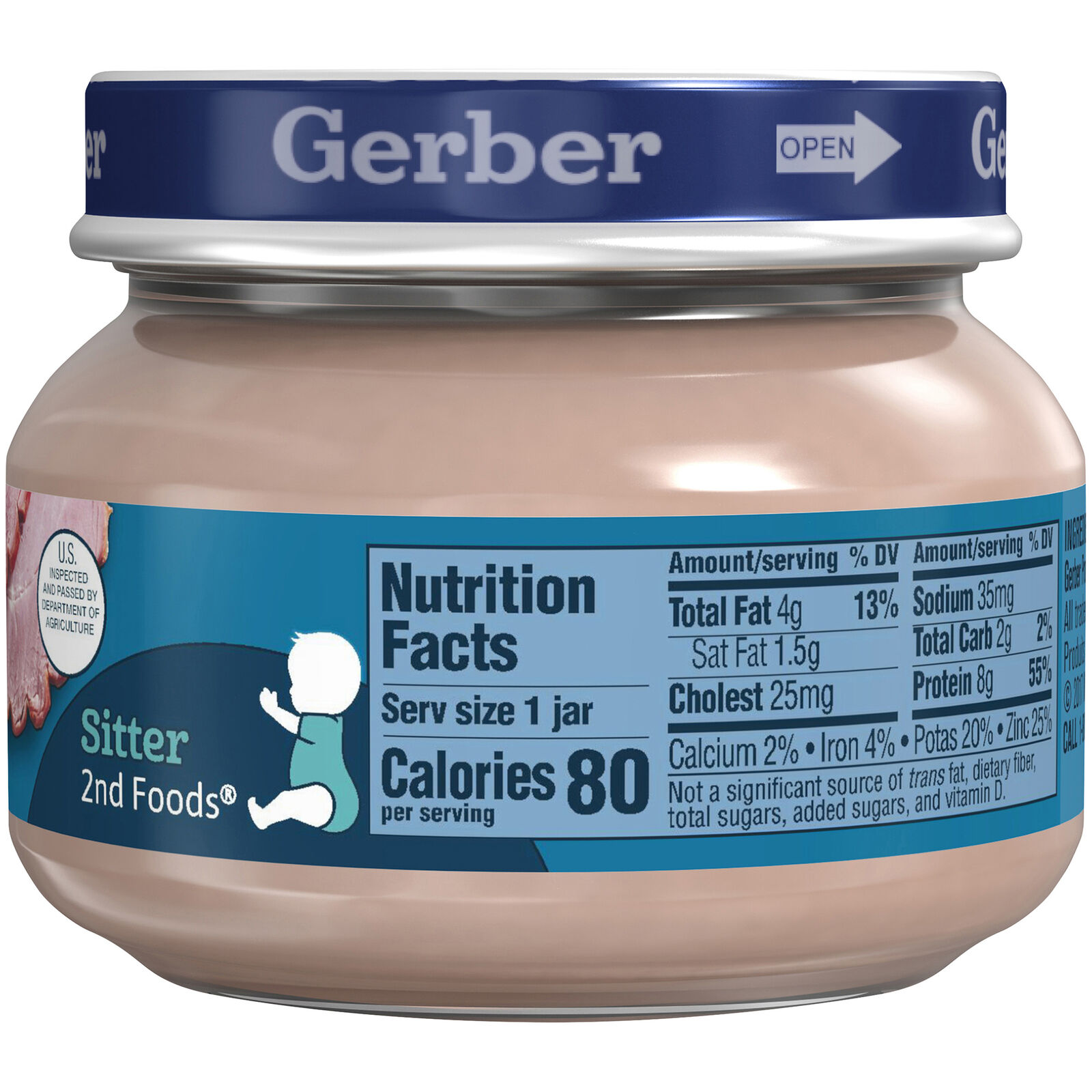 Gerber 2nd Foods Baby Food Jars Ham and Gravy Non GMO – 2.5 Oz – Pack of 20 Gerber Does not apply - фотография #2
