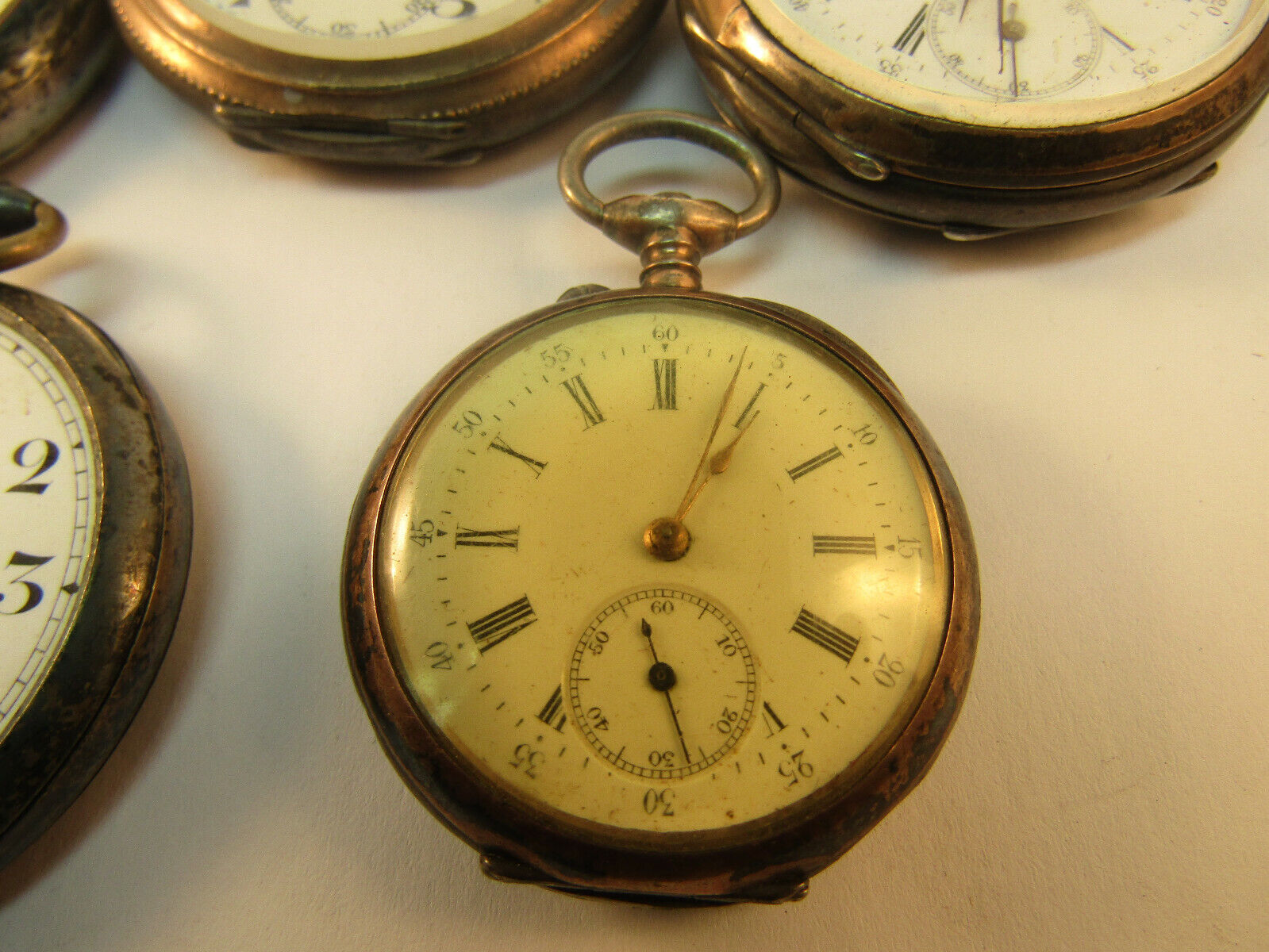 SILVER STEM WIND ANTIQUE POCKET WATCHES FOR RESTORATION OR PARTS SPW-05 E.B. LEVANT - фотография #5