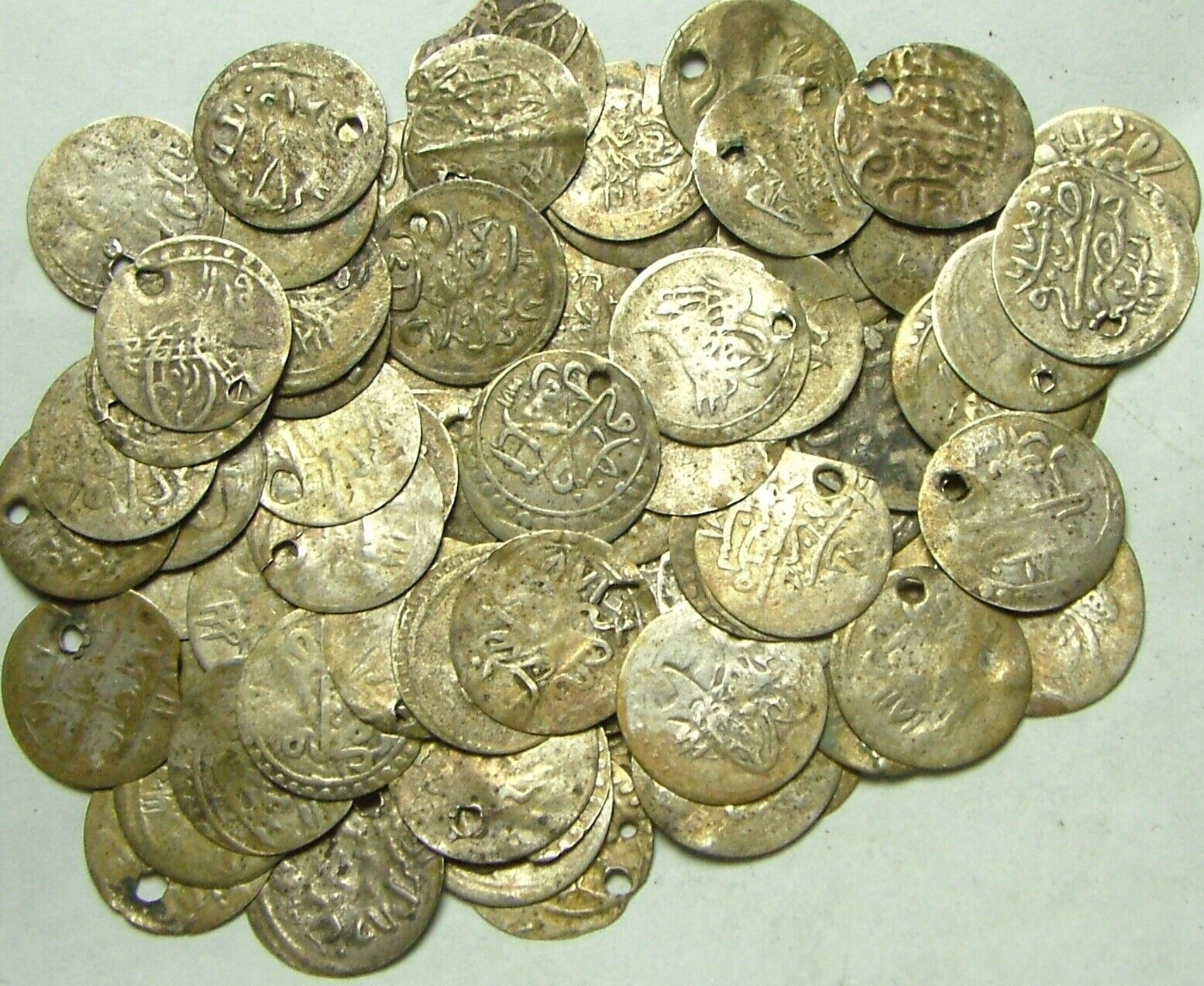 Lot 5 original Islamic silver para coins/Ottoman Empire Abdul Hamid Selim Mahmud Без бренда - фотография #4