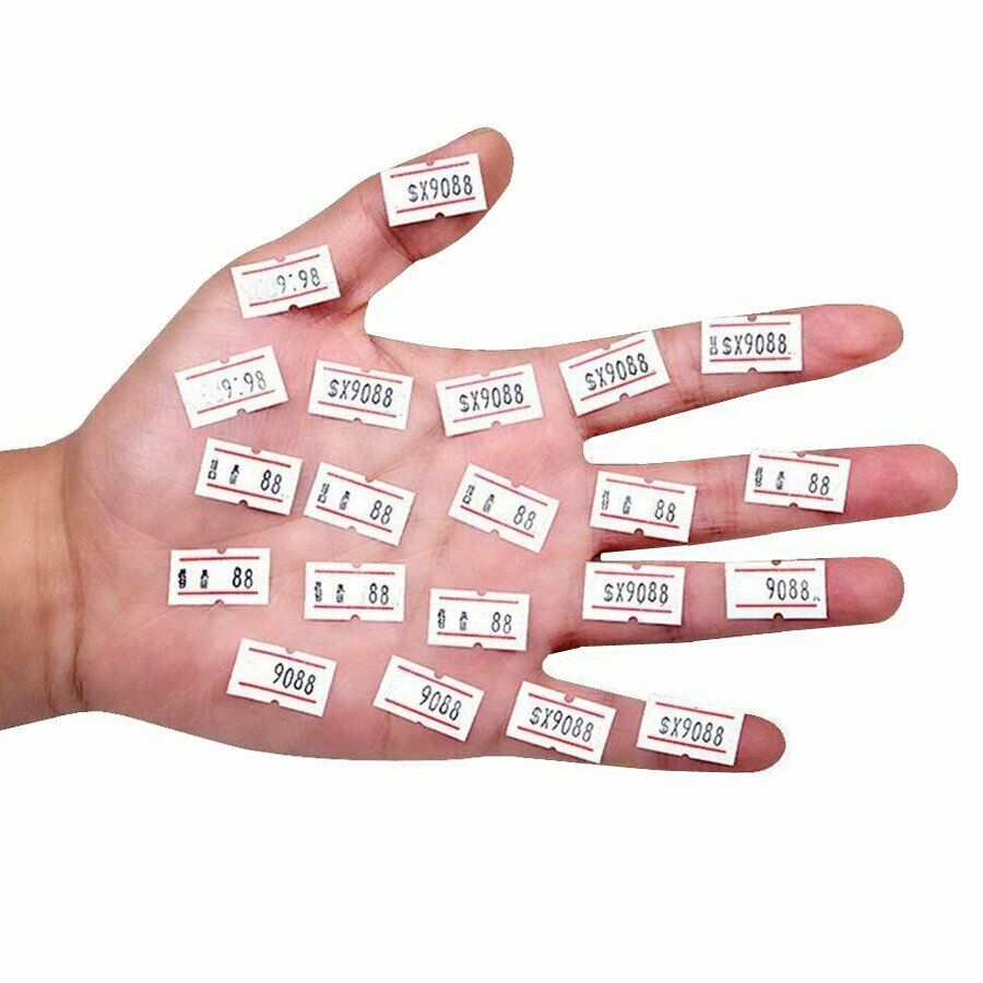 6000PCS 10 Rolls Price Gun Tag Sticker Label Refill MX 5500 Paper White Red Line Unbranded Does Not Apply - фотография #6