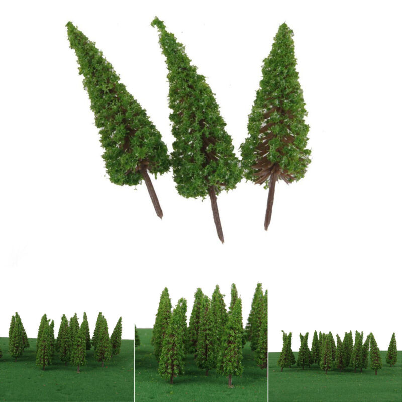 50pc Model Trees Train Railroad Diorama Wargame Park Scenery HO scale 55mm Mini Unbranded Does Not Apply - фотография #12