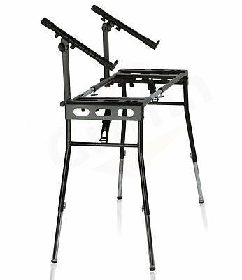 Keyboard Stand DJ Workstation Table Top Piano Holder 2-Tier Double Studio Mount Griffin MD-XX-396A - фотография #2