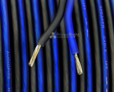 100 Ft Blue and Black High Quality Audiopipe Flexible 12 Gauge Zip Speaker Wire Audiopipe Cable12