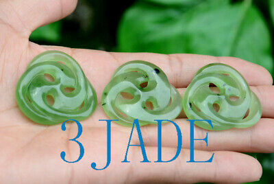 3pcs Green Nephrite Jade Celtic Trinity Knot/Cross Pendants Necklaces Wholesale Без бренда - фотография #2