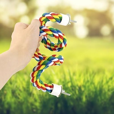 Bird Rope Perch Parrot Toys Birds Bungee Rope Perch Climbing Swing Perches for  Does not apply Does Not Apply - фотография #7
