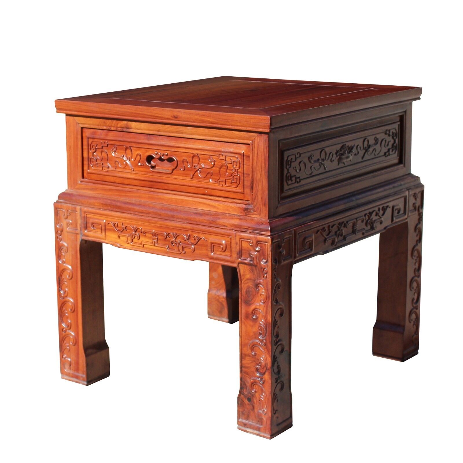 Chinese Oriental Huali Rosewood Flower Motif Tea Table Stand cs4594 Handmade Does Not Apply - фотография #4
