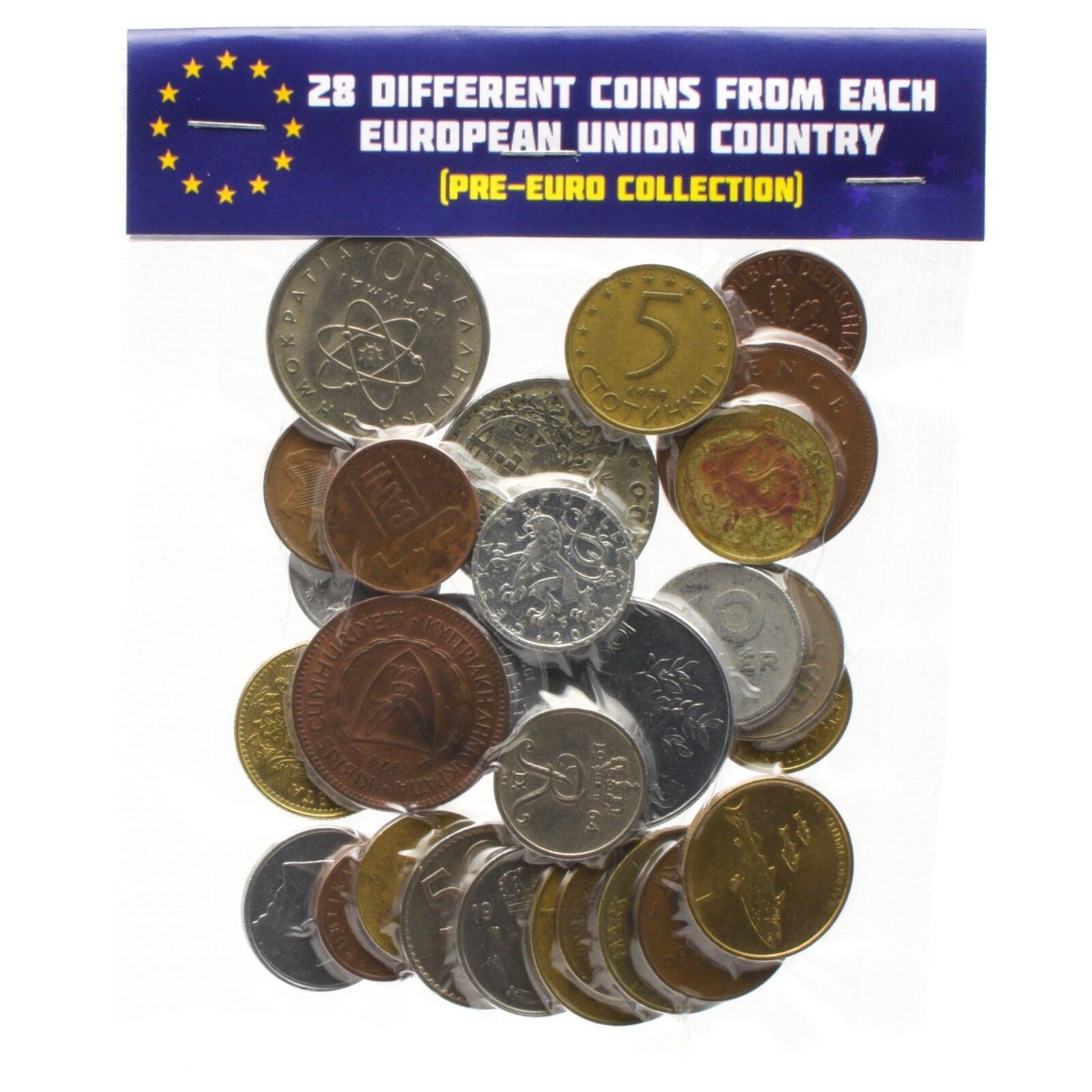 LOT OF 28 DIFFERENT COINS FROM EACH EUROPEAN UNION COUNTRY (PRE-EURO COLLECTION) Без бренда - фотография #5