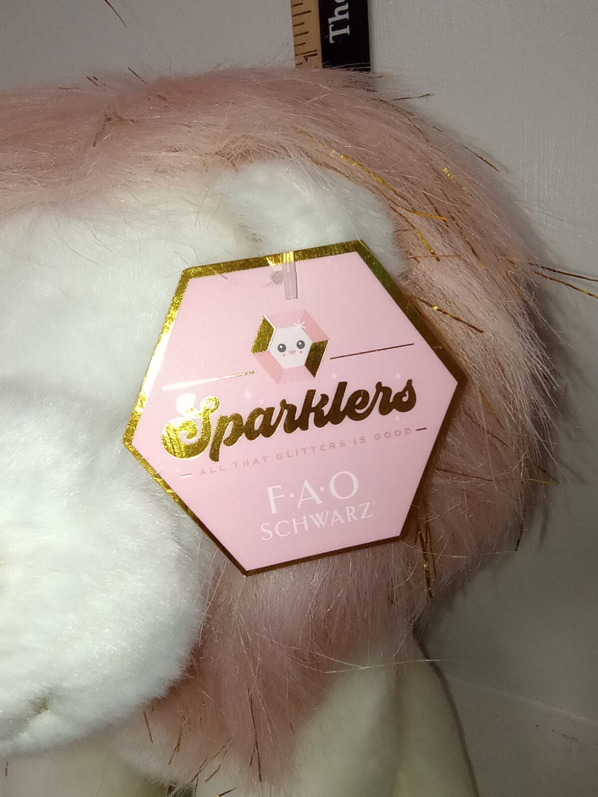 FAO Schwarz Sparklers Pink/White Lion 11 Inch -- Soft Plush -- New with Tags FAO Schwarz - фотография #2