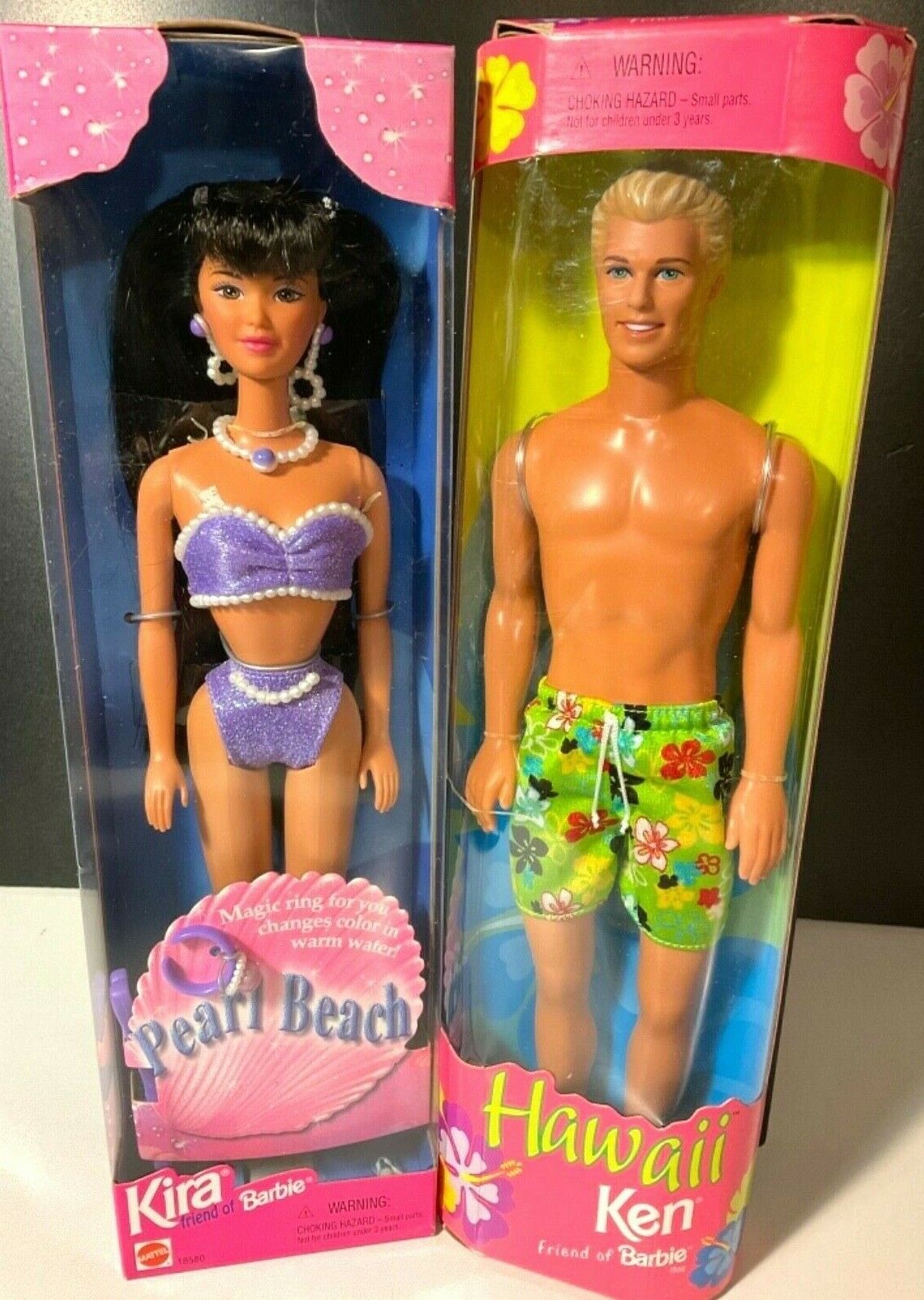 Vintage Lot of 2 Mattel Barbie 1997 Kira Pearl Beach & 1999 Hawaii Ken NIB Mattel 24616, 18580 - фотография #2