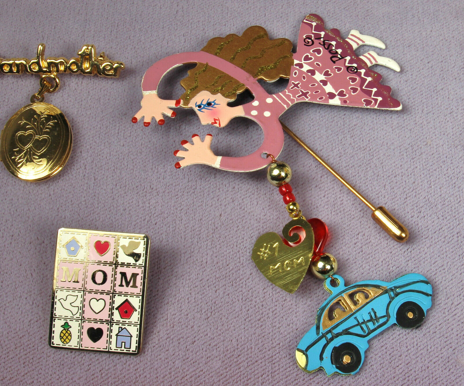 MOTHER GRANDMOTHER Jewelry LOT 16 pieces Hearts Locket Pins Pendants 1920s-Now Rossi AJMC Dillards - фотография #4