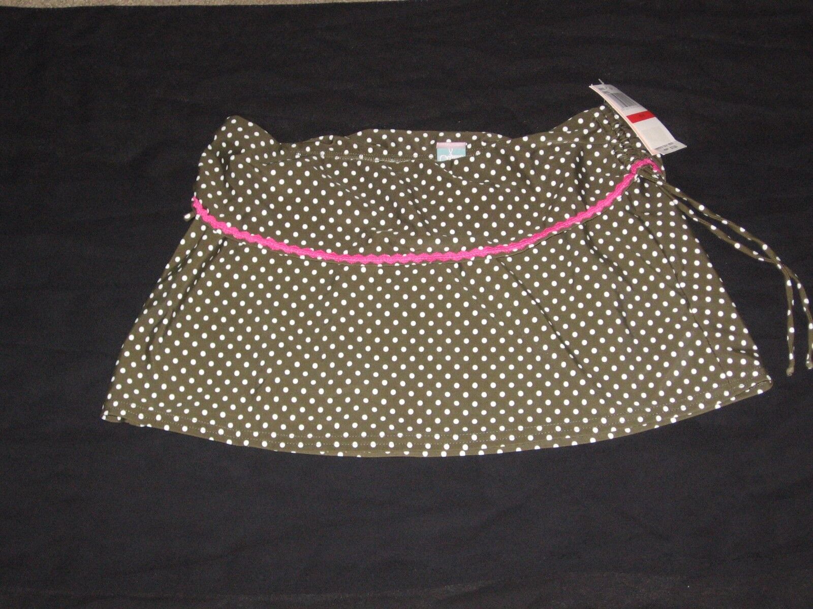 Swim Skirt Olive Green W/ White Polka Dots.Size :XS-S AQUA - фотография #2