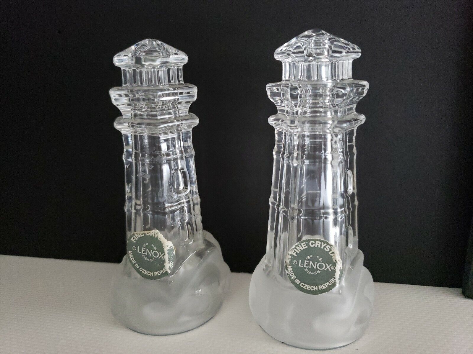 Lenox Crystal Salt & Pepper Sets - Lighthouse - DISCONTINUED - 2 pc lot Lenox - фотография #10