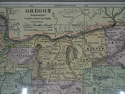 Lot 2 Antique Maps Oregon Gaskell's Atlas of the World 1893 ca 1900 Color Без бренда - фотография #3
