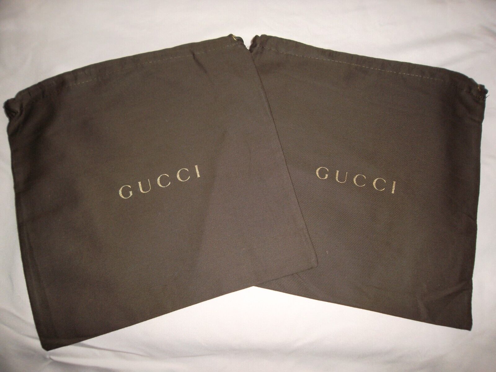 Lot 2 Gucci Drawstring bag, Dust Cover, Pouch  10" x 9.75"  New! Gucci