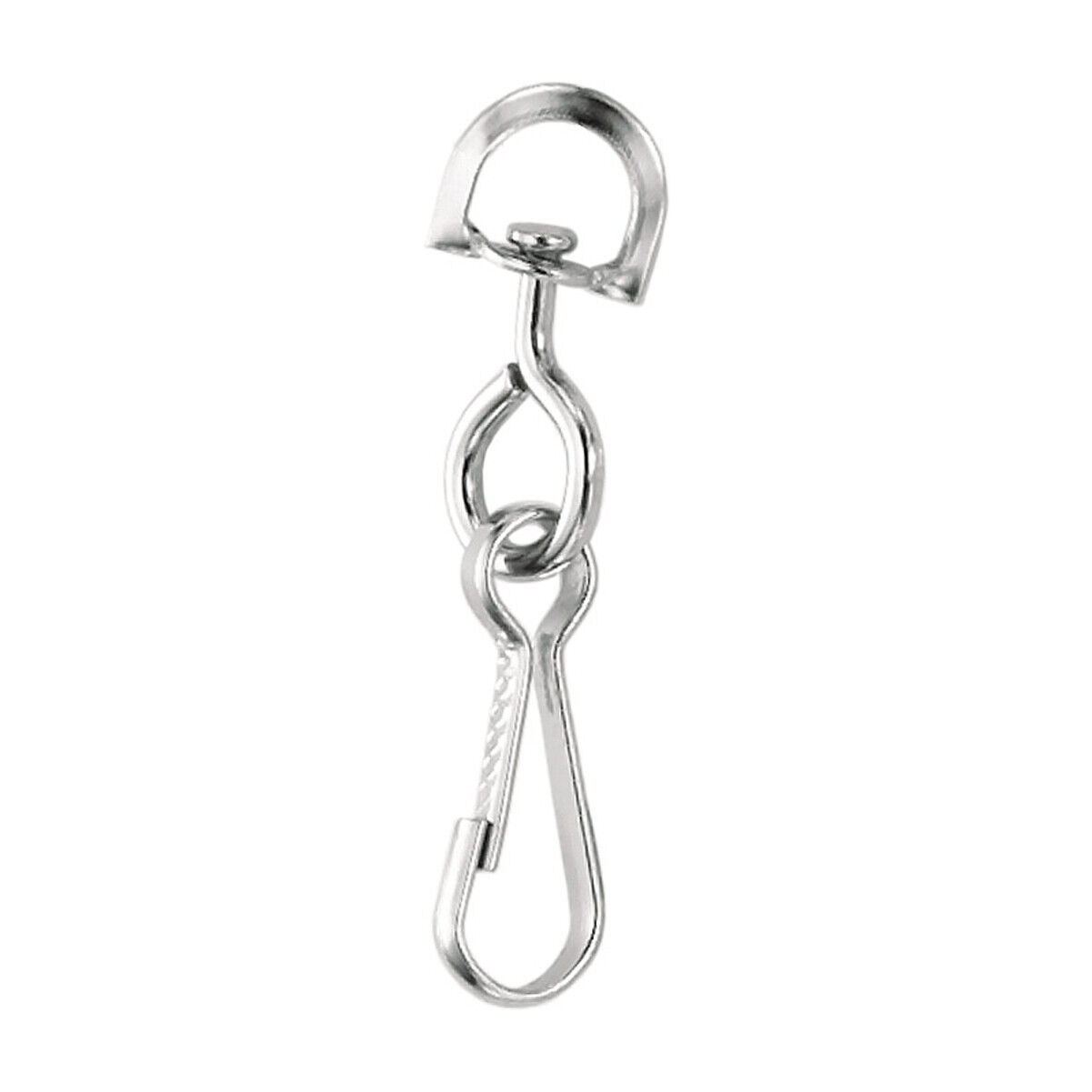 25 Small Metal Swivel D Ring with 1-1/4" J Clips for DIY Face Mask Lanyards Specialist ID SPID-9970
