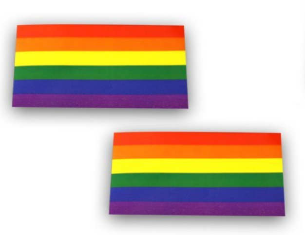 2 Rainbow sticker - Gay pride - Rectangle Shaped - 2x1.25in Unbranded