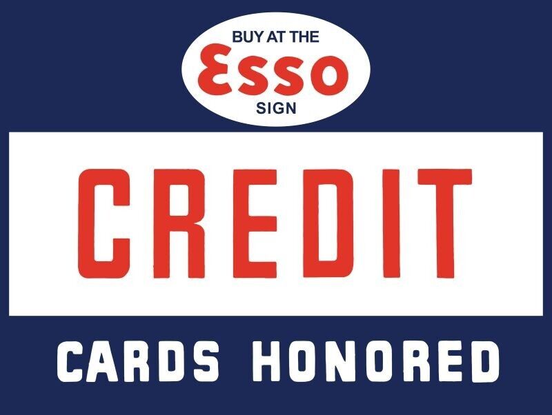 Standard Oil ESSO Gas Credit Cards New Metal Sign: 12 x 16" - Free Shipping ESSO
