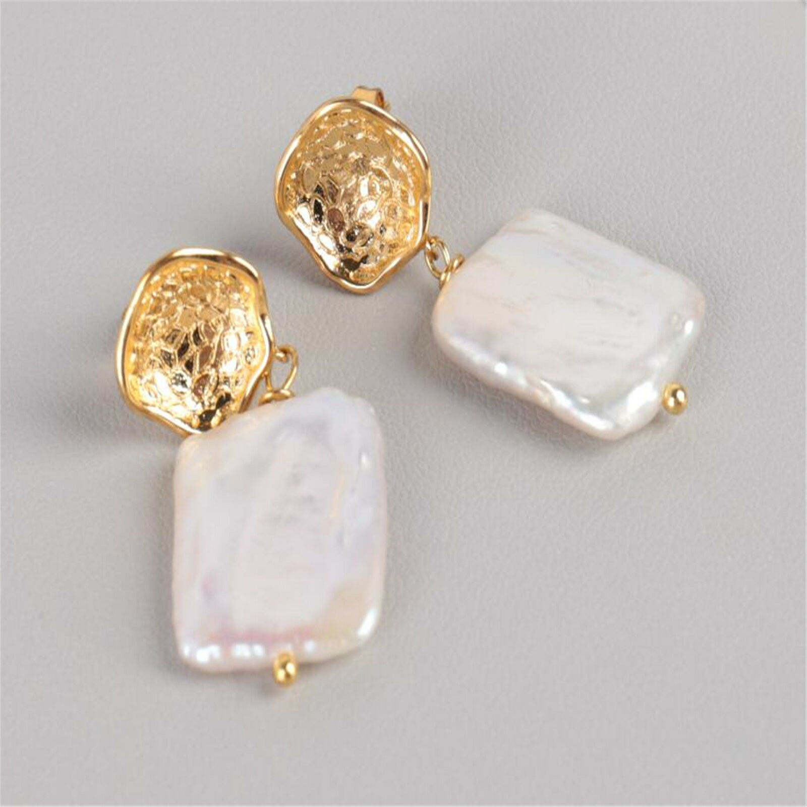Natural White Baroque Pearl Earring 18k Ear Stud pearl Wedding AAA Jewelry Unbranded 3 - фотография #3