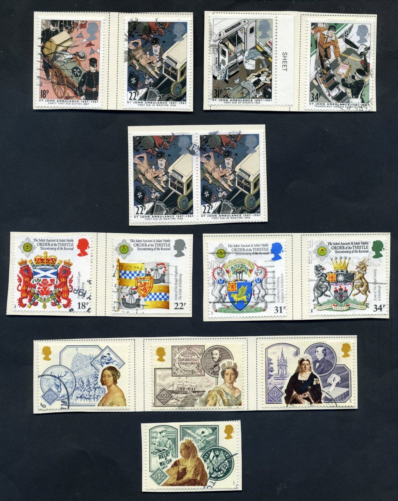 Lot of 38 stamps, UK, 1987 Scott 1168-1170 and 1172-1200, Seven Complete Sets Без бренда - фотография #2