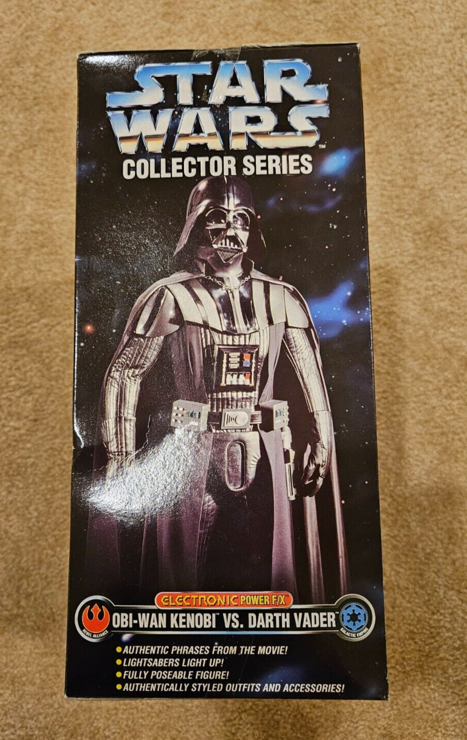 Star Wars Collector Series Electronic Obi Wan Kenobi vs Darth Vader 12 inch MIB Kenner - фотография #7