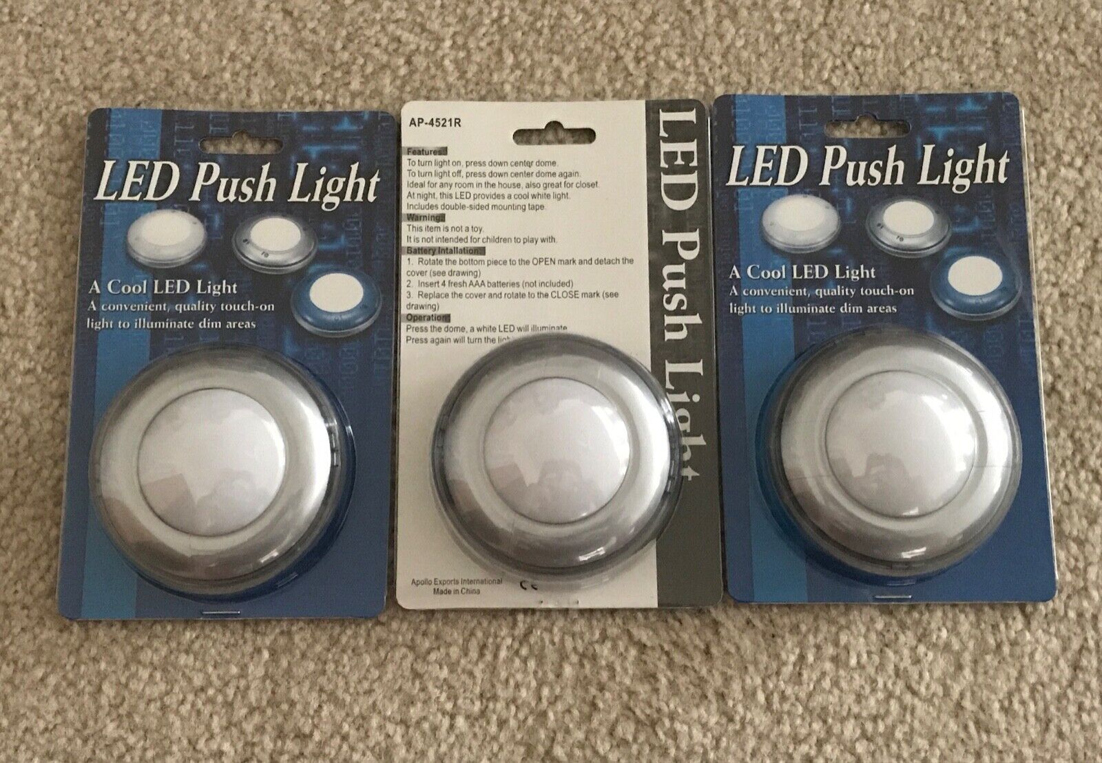 LOT of LED Push Lights (Model: AP-4521R) (3) Без бренда