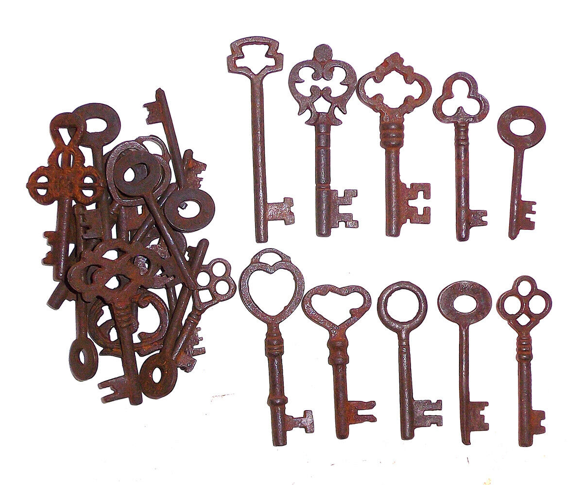 Antique Iron Skeleton Keys Lot of 25 Steampunk Без бренда