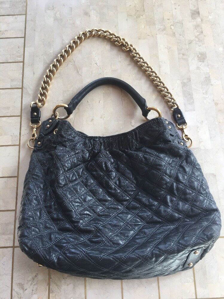 MARC JACOBS BLK LEATHER QUILTED STAM HOBO BAG WITH Y/G FINISH SHOULDER CHAIN Marc Jacobs MARC JACOBS - фотография #5