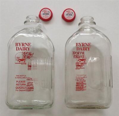 2 (Pair) Byrne Dairy 1/2 gallon Glass Milk Bottles COLD MILK Syracuse Utica NY Без бренда