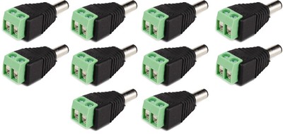 10 PCS DC Power Male Plug Jack Cable Adapter Socket Connector Plug for LED CCTV Autolizer LS-AMALE
