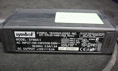 SYMBOL SYM04-1/ AC In 100-120V/ 200-240V/ DC Out 12V-9.0A/ Power Supply Lot of 2 Symbol SYM04-1